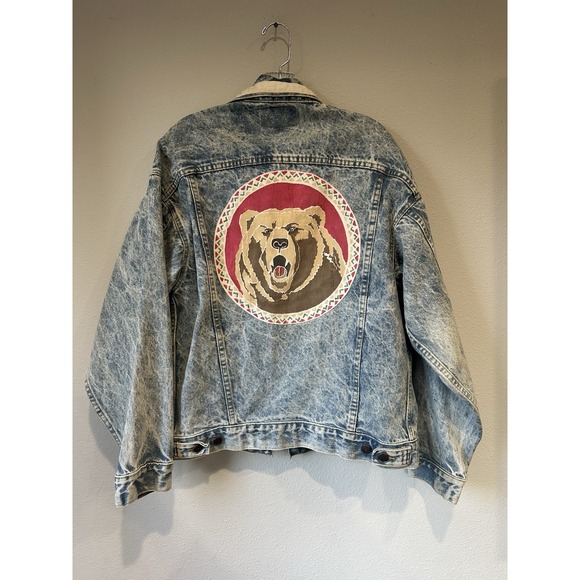 VTG 80s Levis Trucker Denim Jacket Mens Medium USA 70507-0219 Acid Wash Wash - Picture 7 of 8